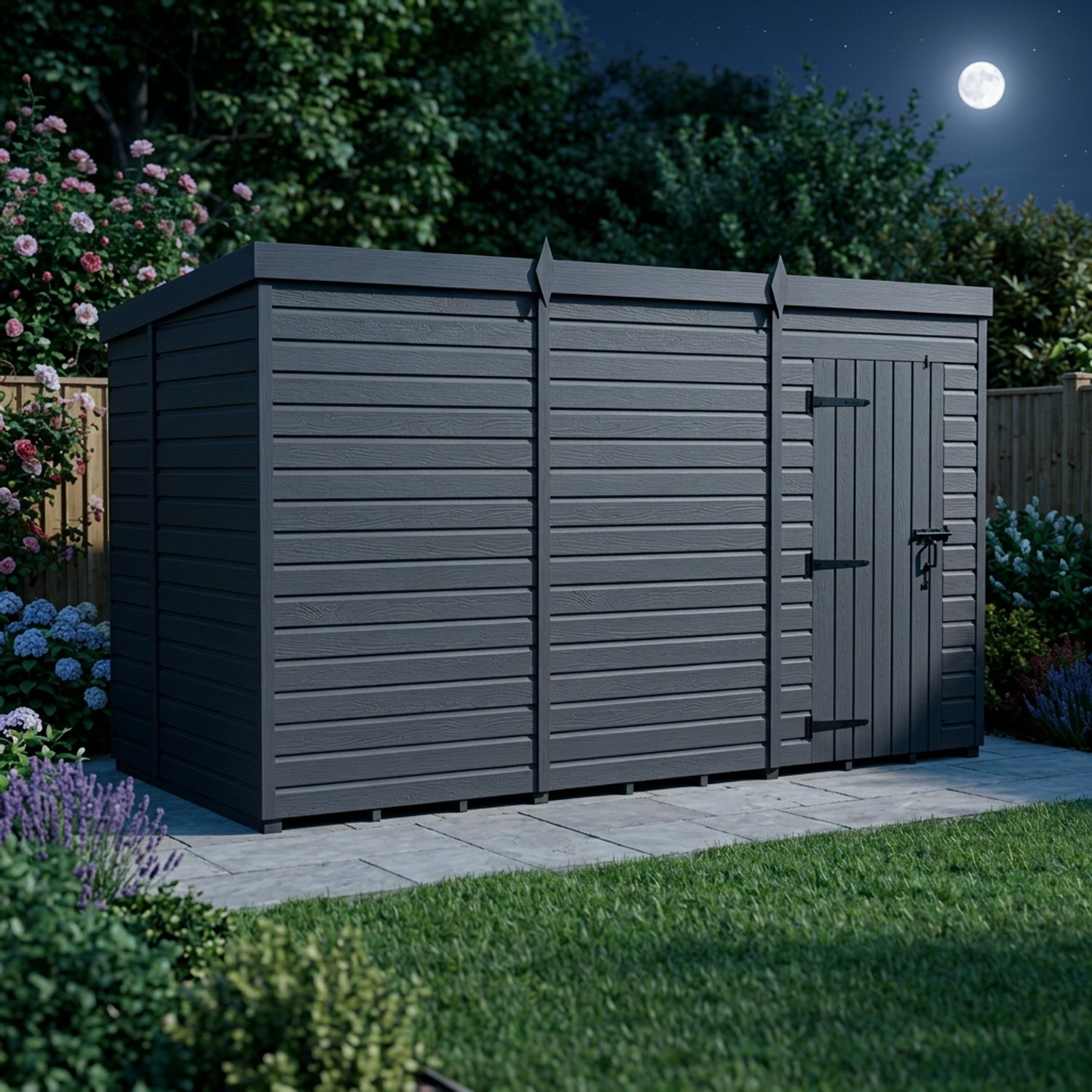 12x6 Pent Composite Shed (Single Door, No Windows)