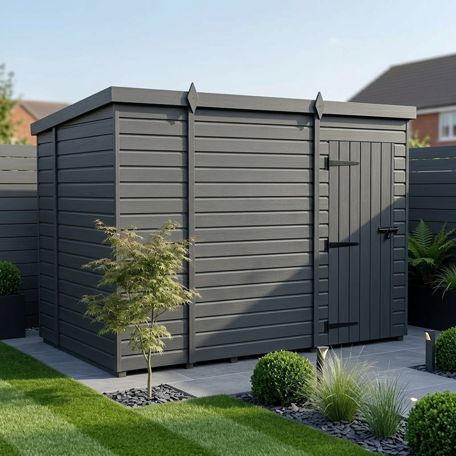 10x6 Pent Composite Shed (Single Door, No Windows)