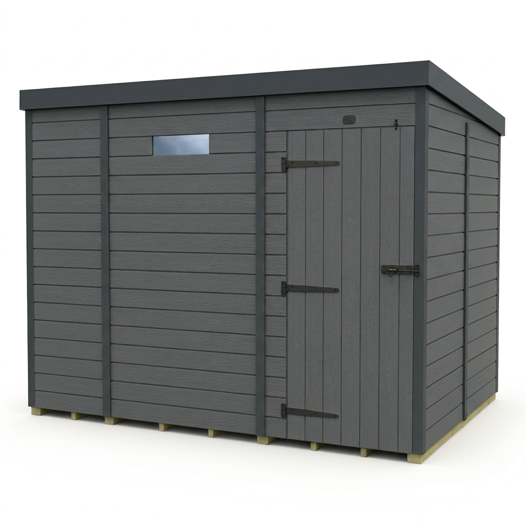 9x8 Composite Pent Security Shed
