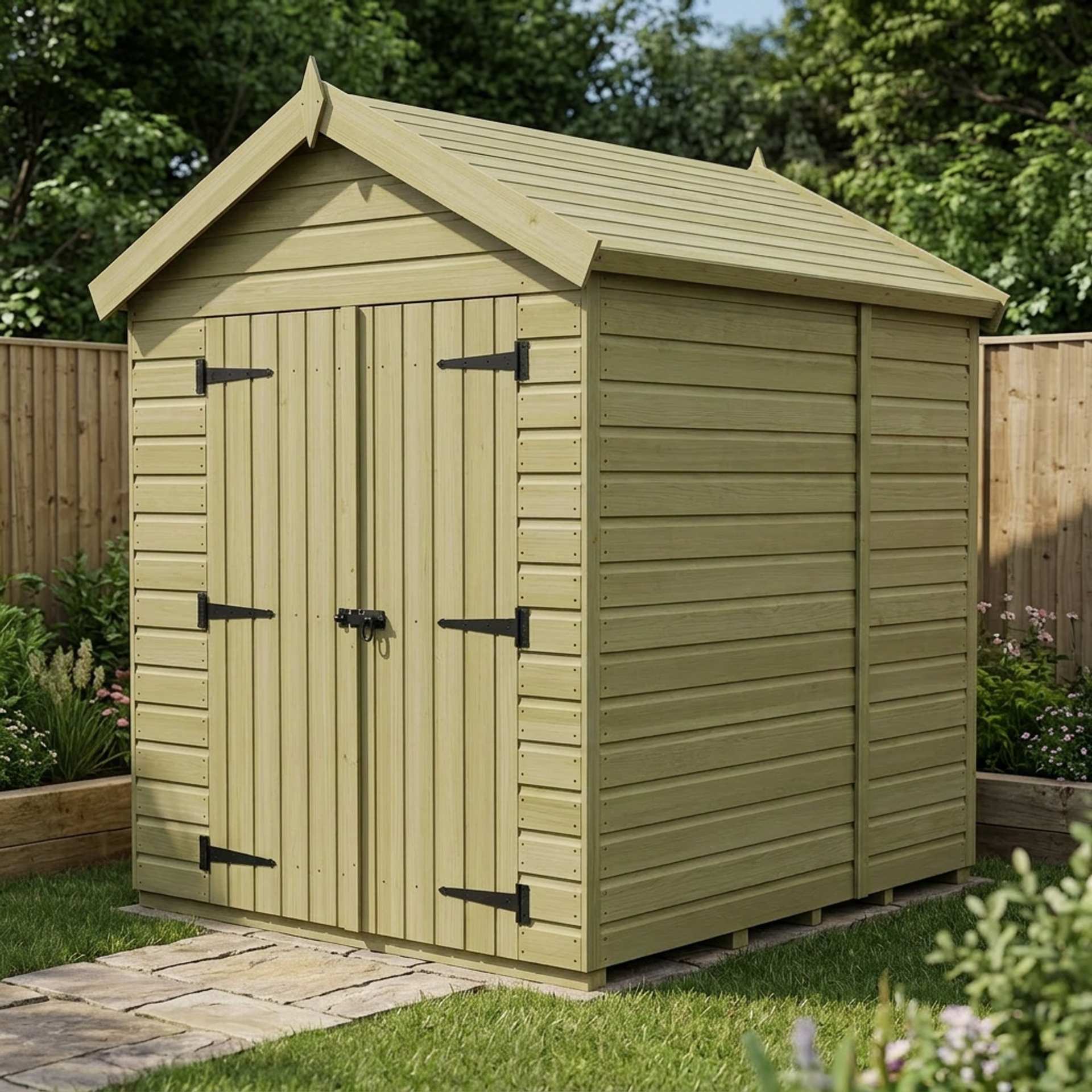 7 x 6 Apex Shed (Double Door, No Windows)