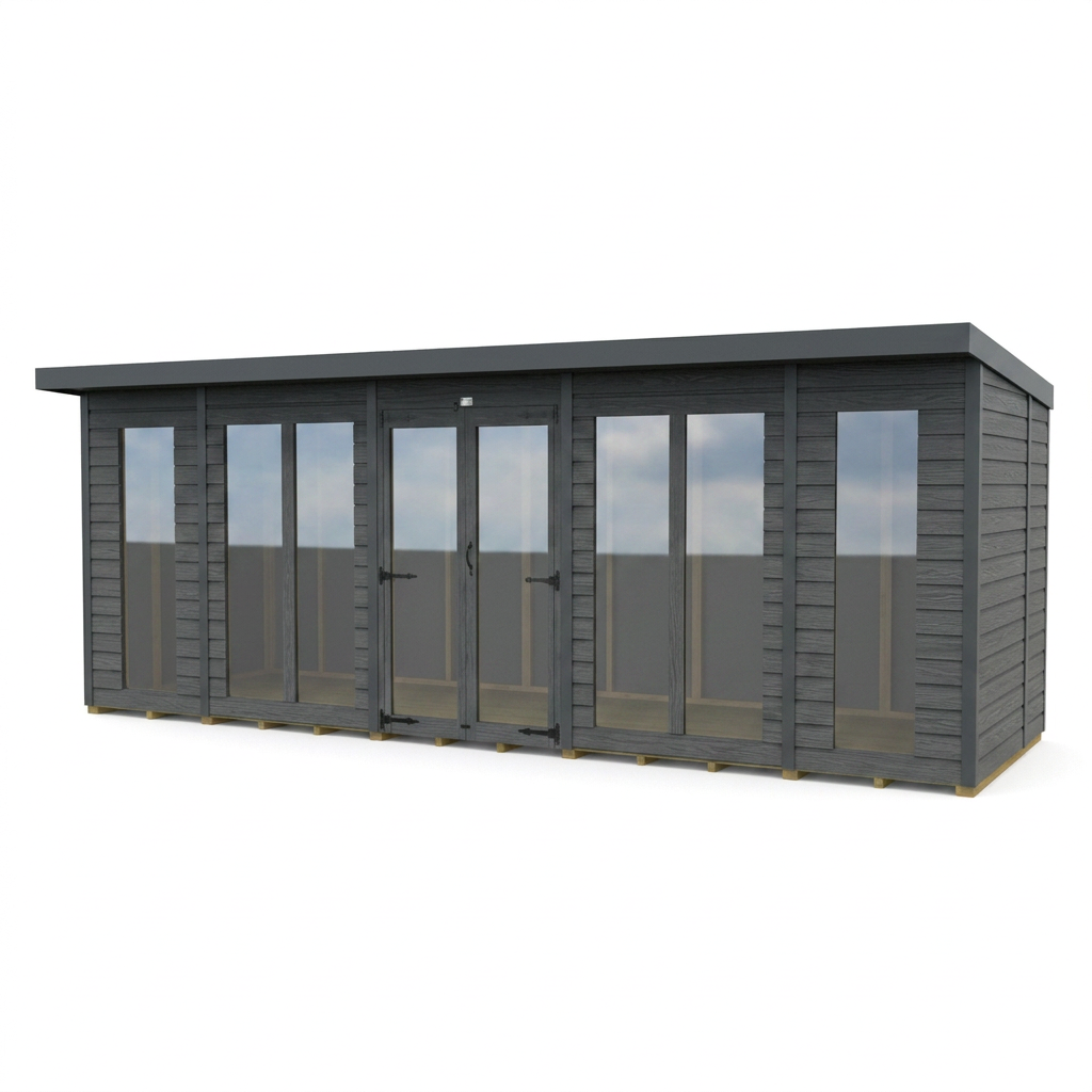 18x8 Composite Pent Full Height Summer House