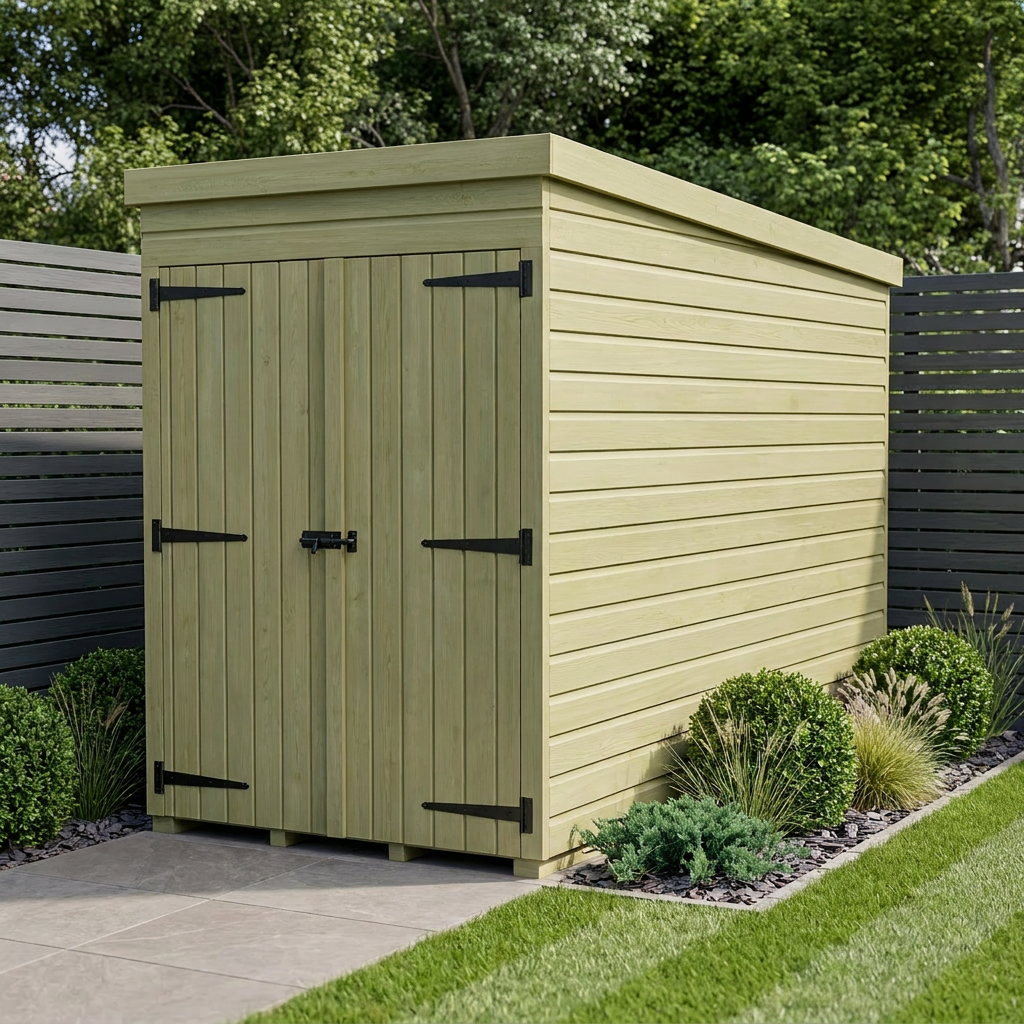 4 x 10 Pent Shed (Double Door, No Windows)