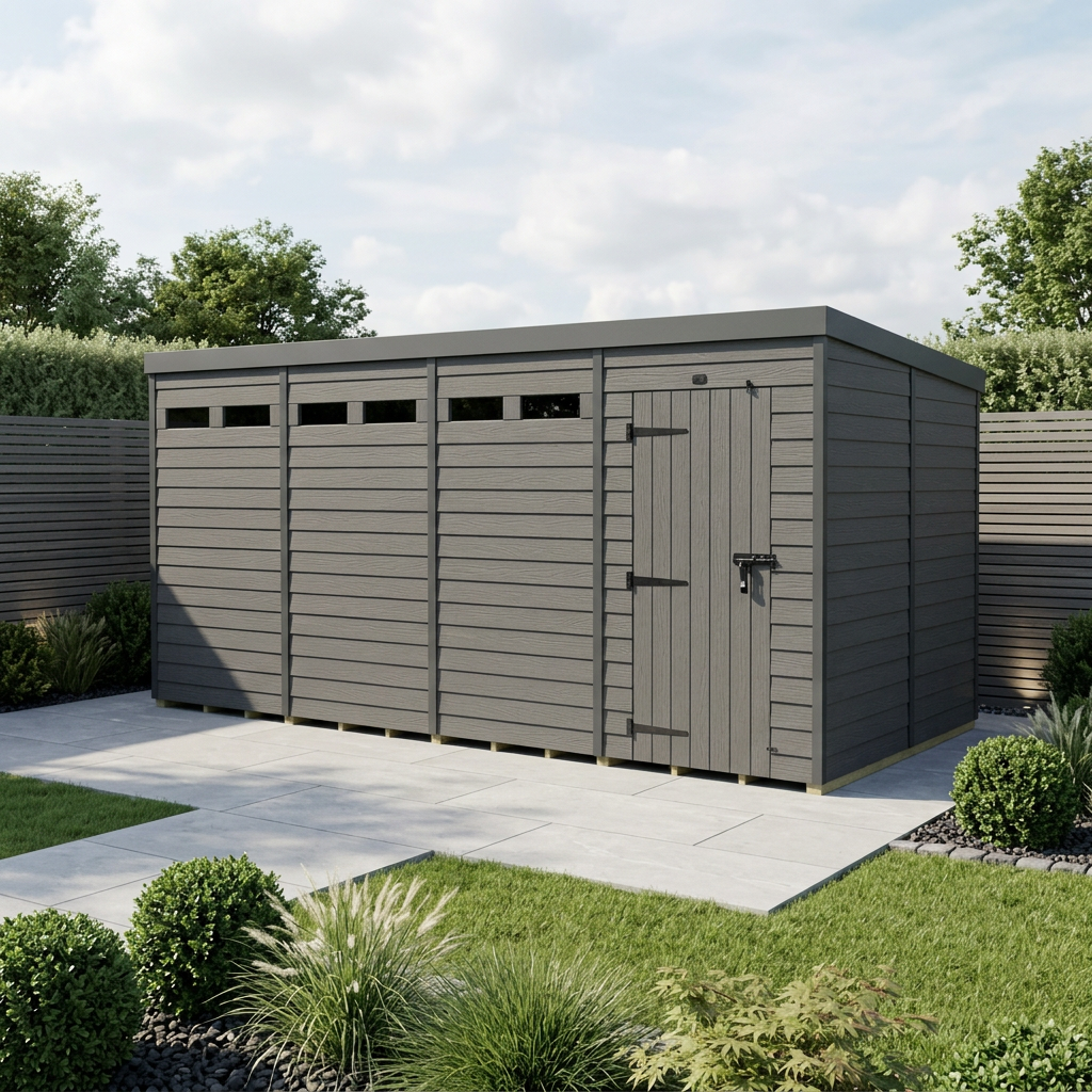 16x8 Composite Pent Security Shed