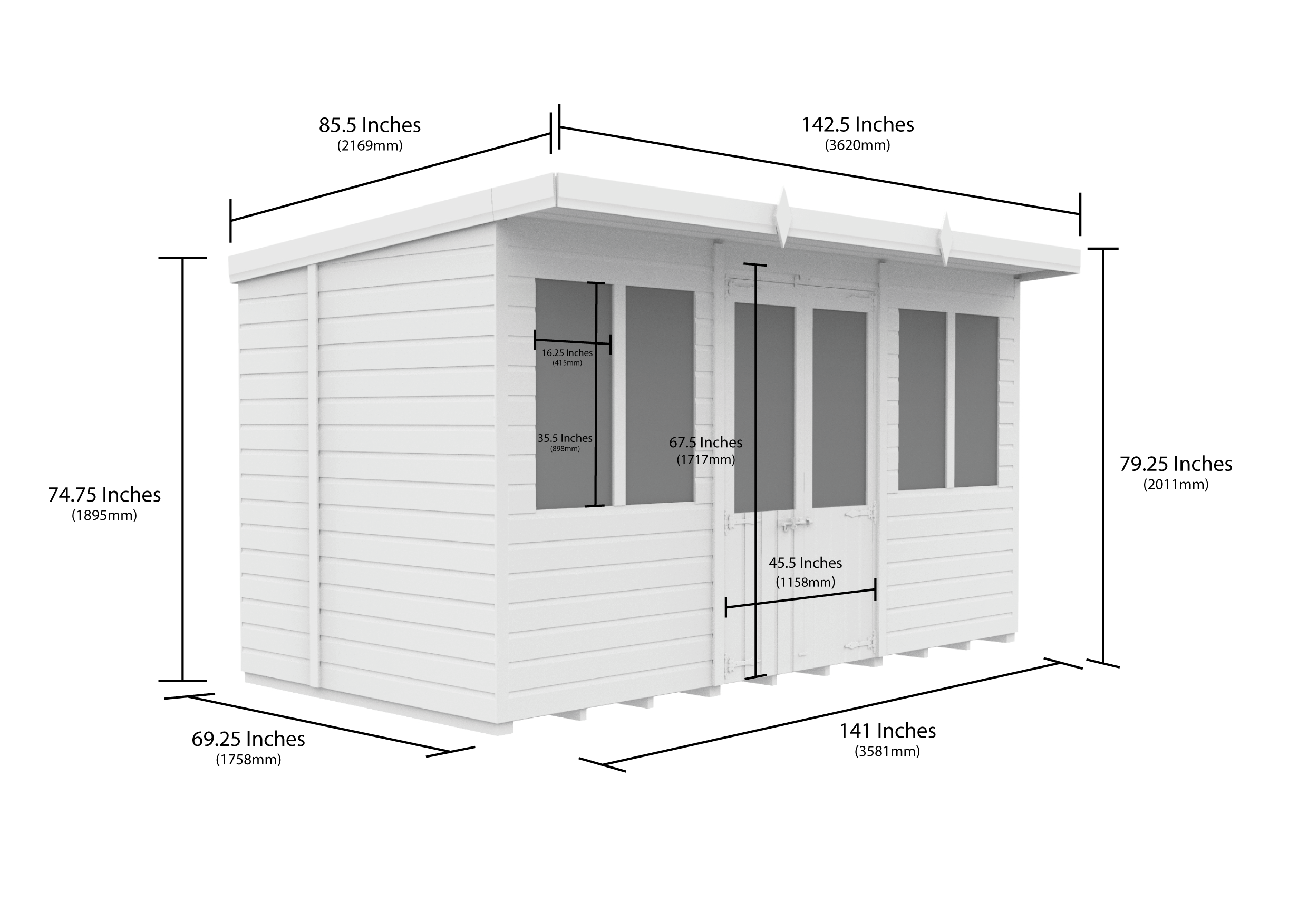 12 x 6 Pent Summer House