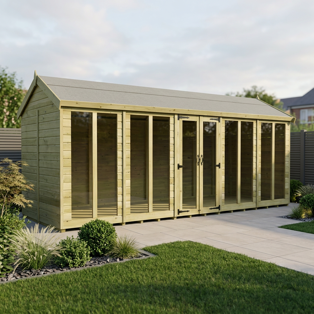 20 x 8 Apex Summer House (Full Height Window)
