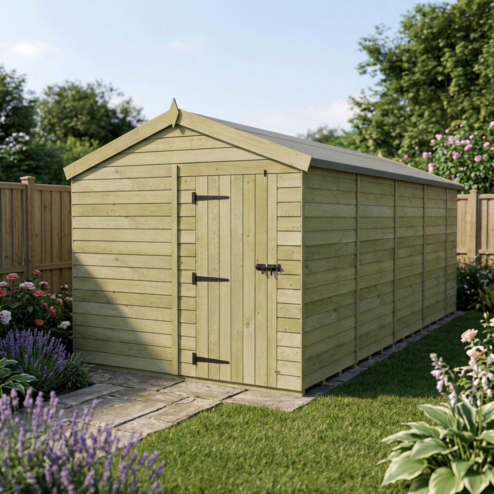 8 x 19 Apex Shed (Single Door, No Windows)