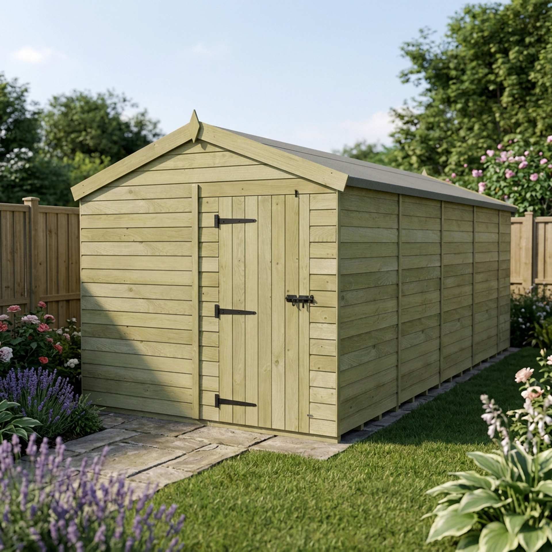 8 x 19 Apex Shed (Single Door, No Windows)