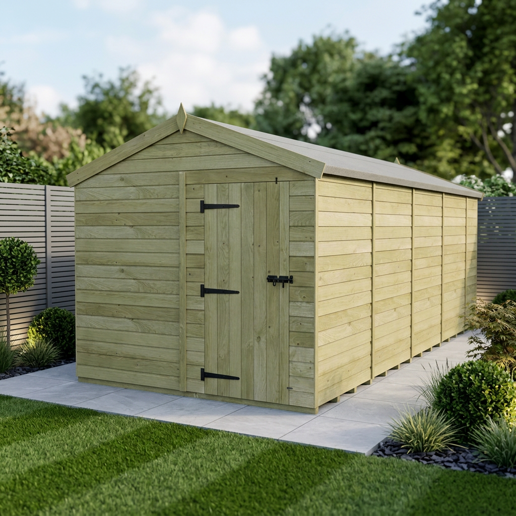 8 x 19 Apex Shed (Single Door, No Windows)