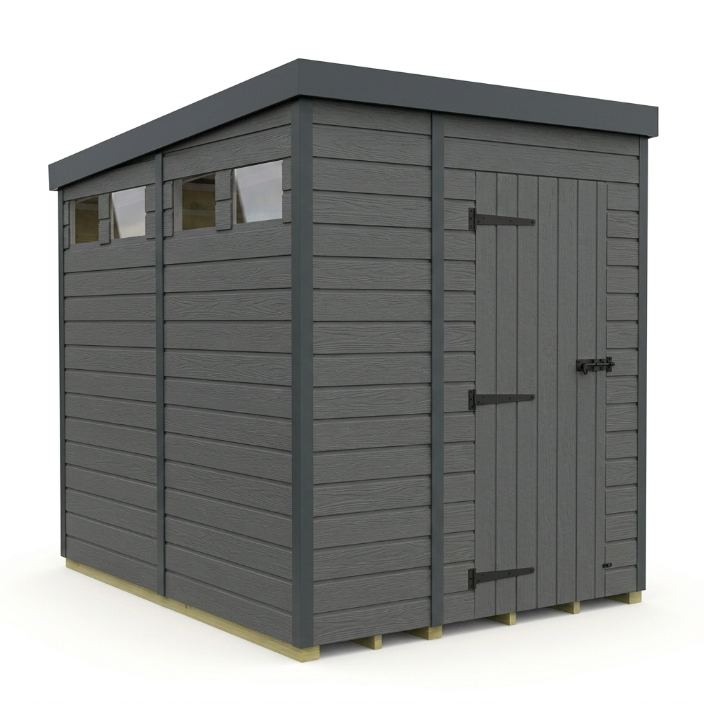 6x8 Composite Pent Security Shed