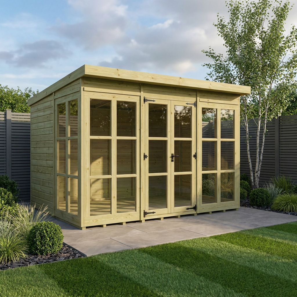 12 x 10 Georgian Window Pent Summer House