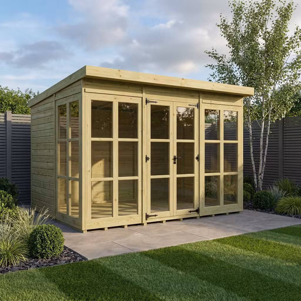 12 x 10 Georgian Window Pent Summer House
