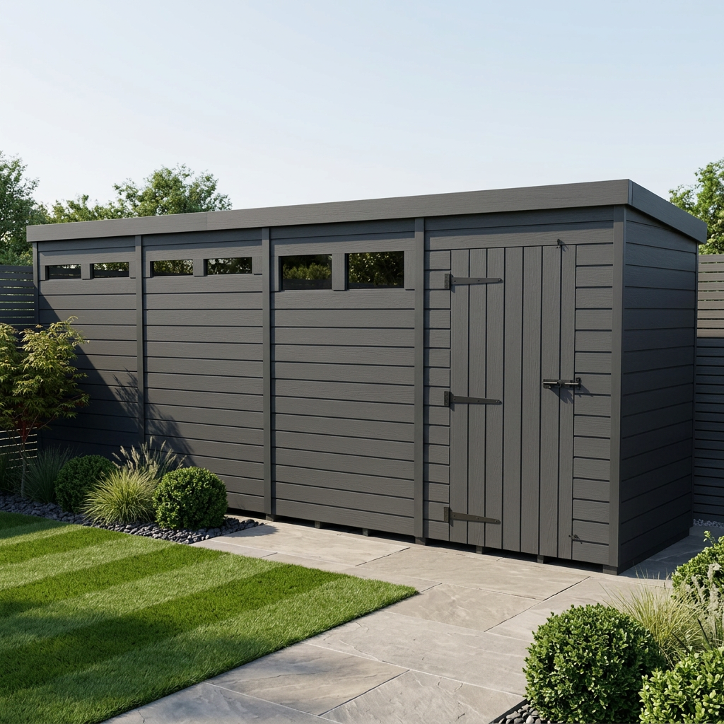 16x4 Composite Pent Security Shed