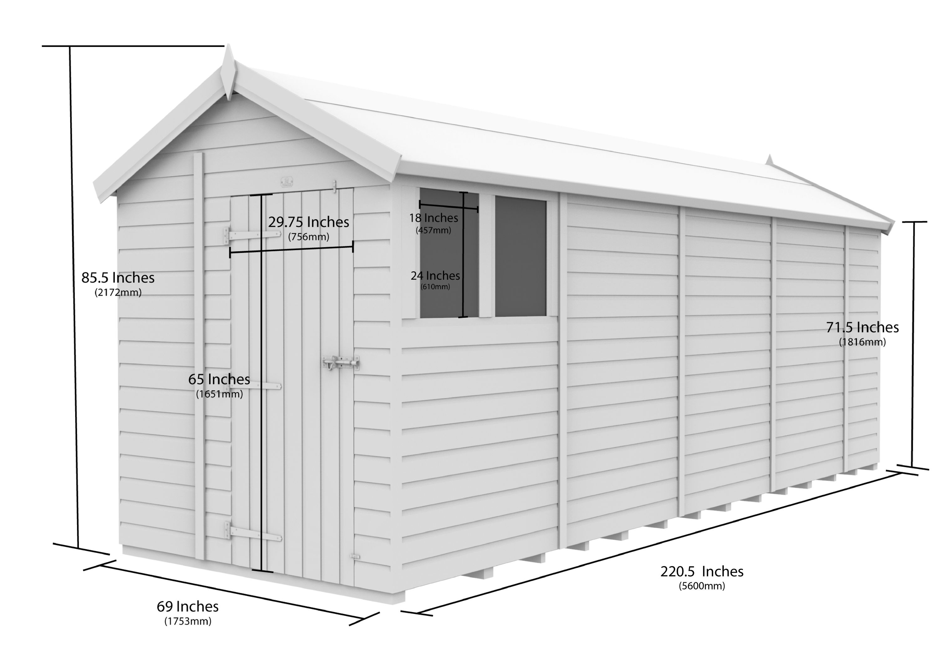6 x 19 Apex Security Shed
