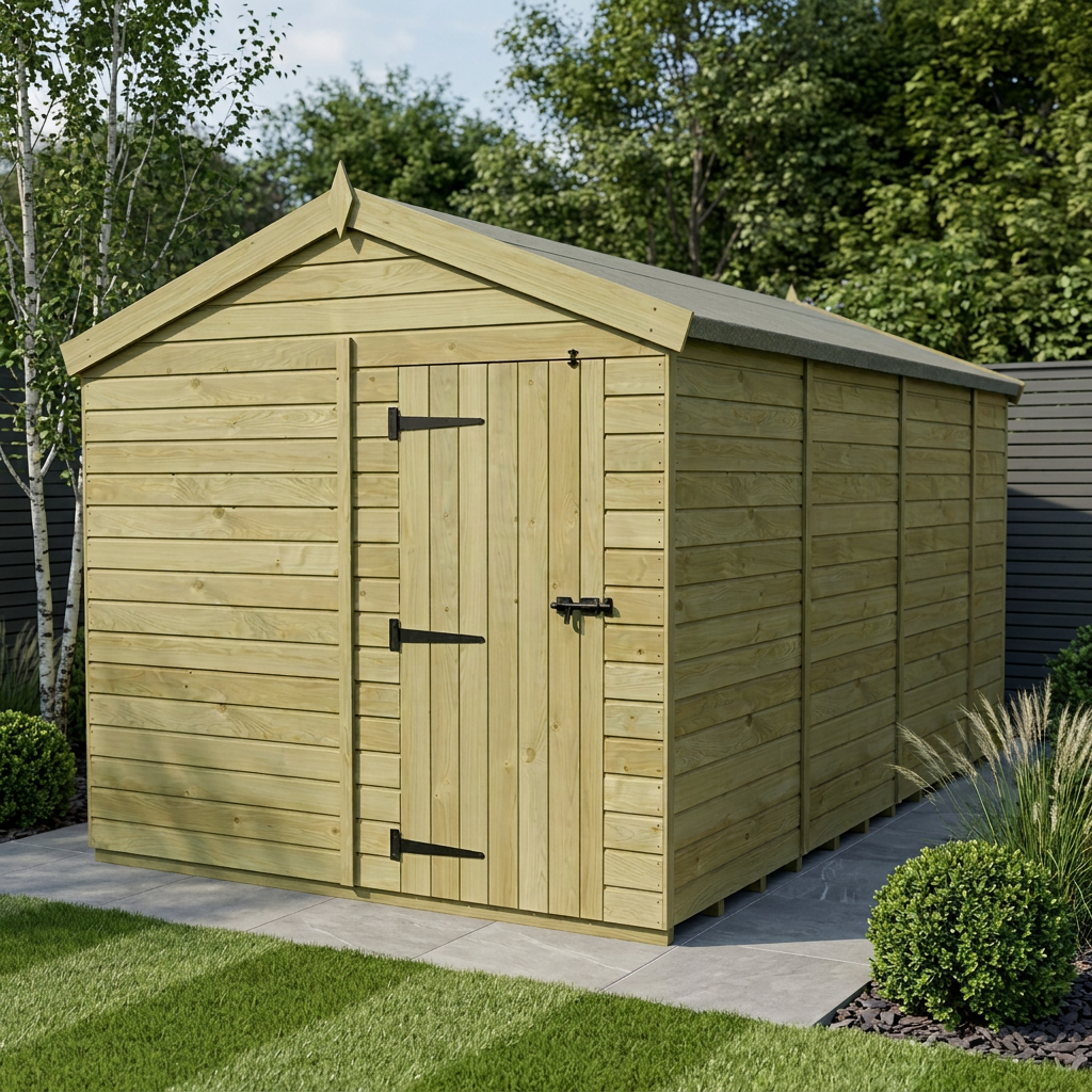 8 x 15 Apex Shed (Single Door, No Windows)