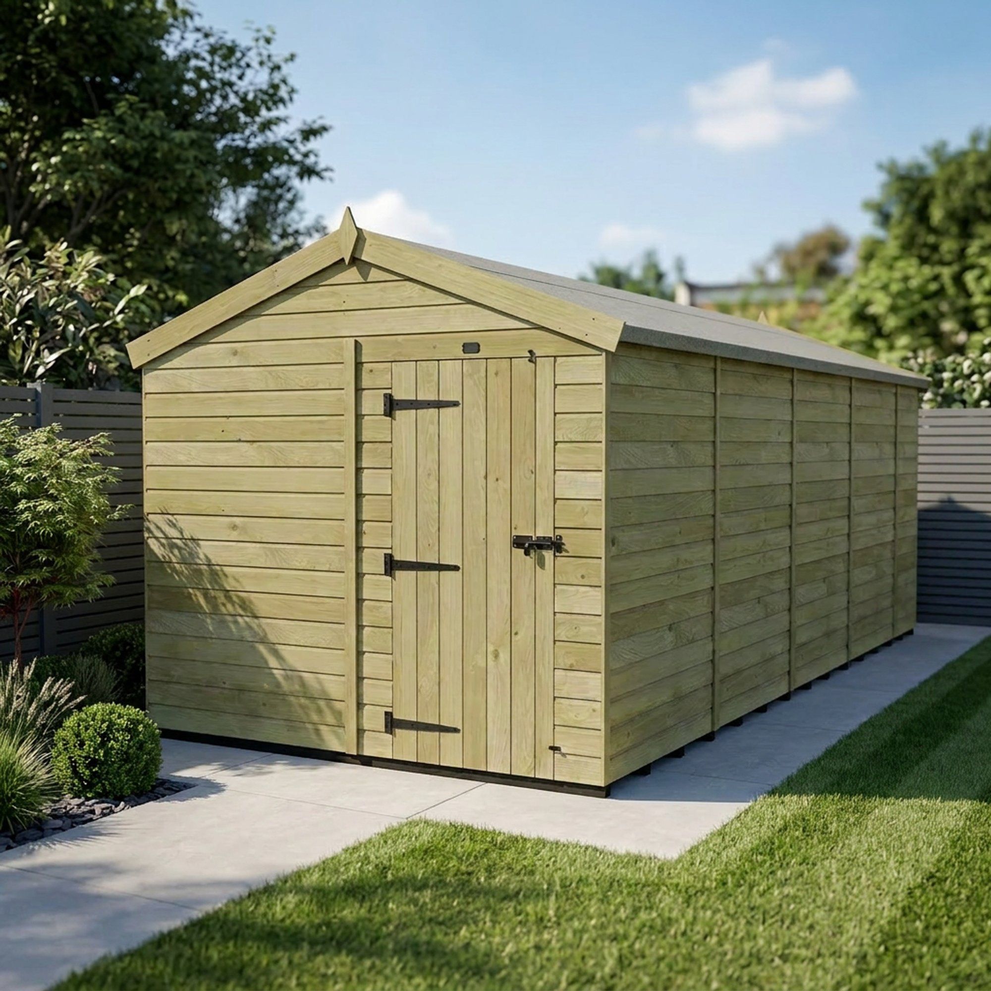 8 x 18 Apex Shed (Single Door, No Windows)