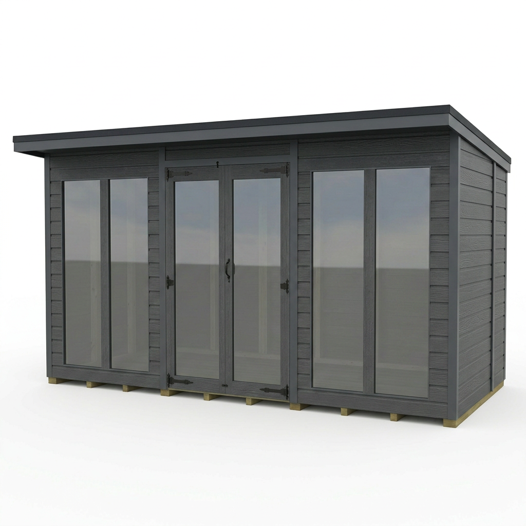 12x7 Composite Pent Full Height Summer House