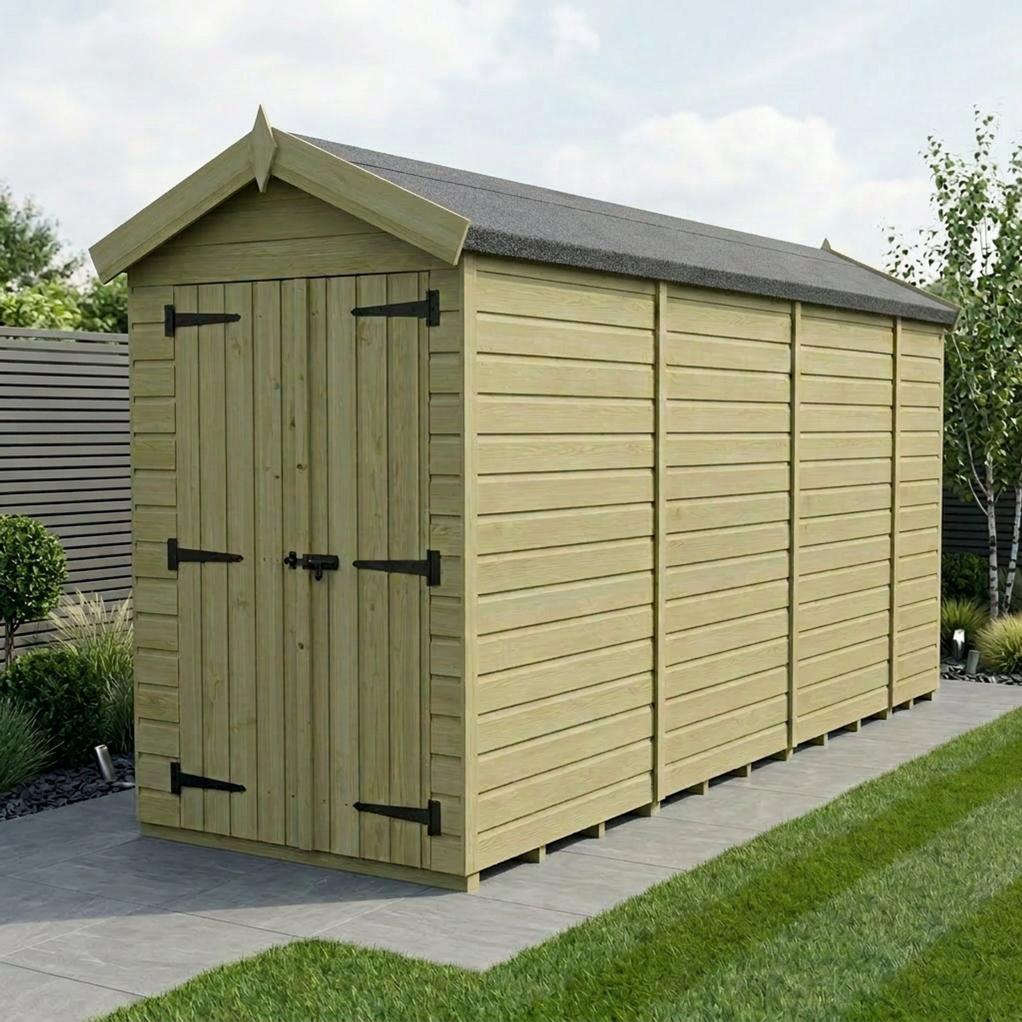 4 x 13 Apex Shed (Double Door, No Windows)