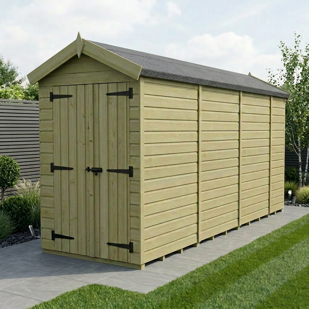 4 x 13 Apex Shed (Double Door, No Windows)