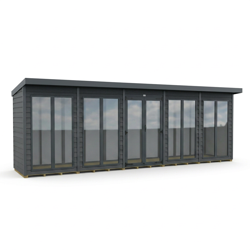 20x4 Composite Pent Full Height Summer House