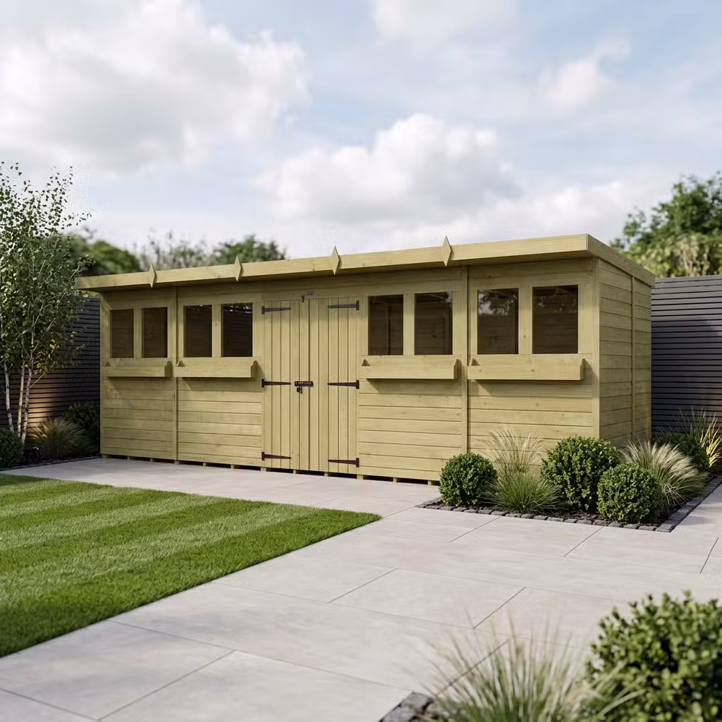 20 x 8 Pent Summer Shed
