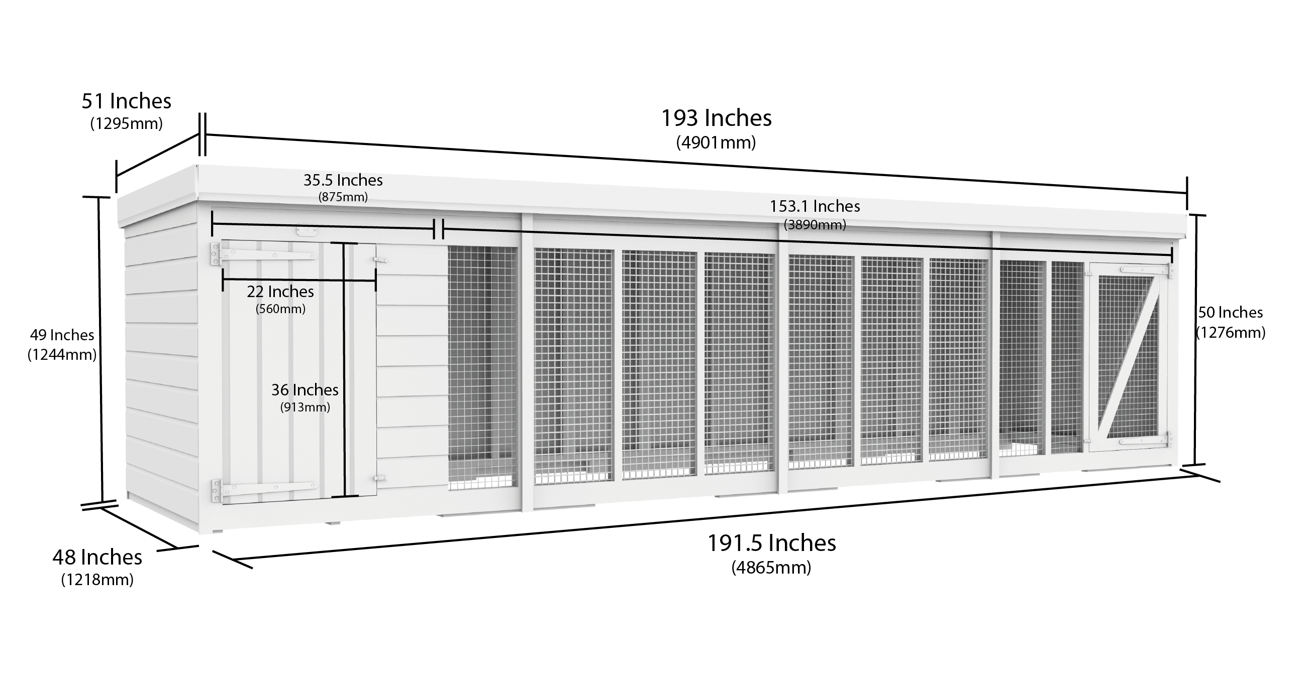 16 x 4 Dog Kennel And Run
