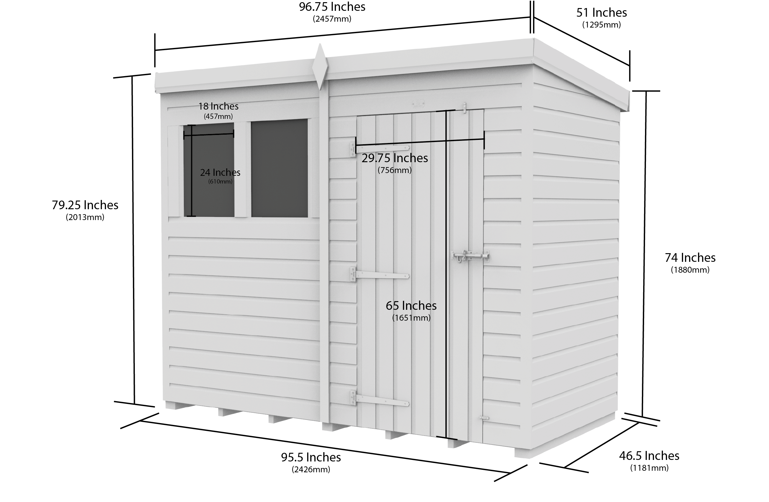 8 x 4 Security Pent Shed