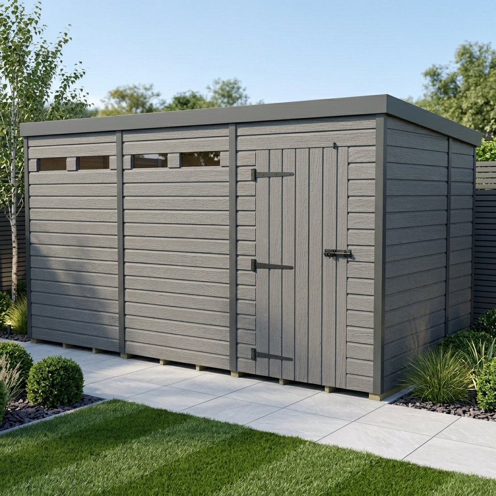 12x7 Composite Pent Security Shed