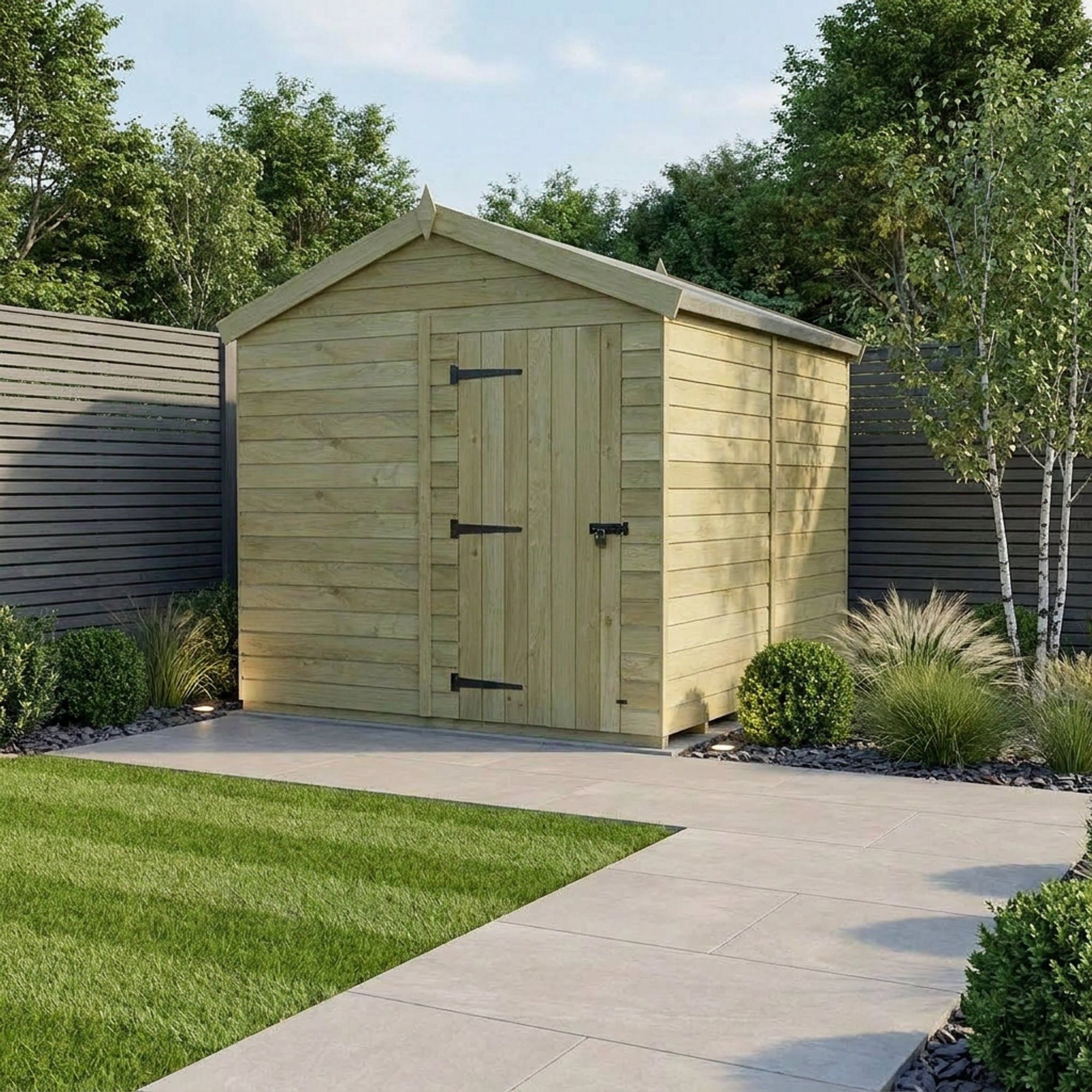 8 x 8 Apex Shed (Single Door, No Windows)