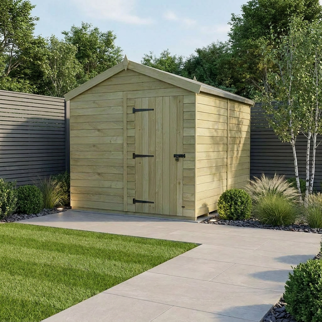 8 x 8 Apex Shed (Single Door, No Windows)