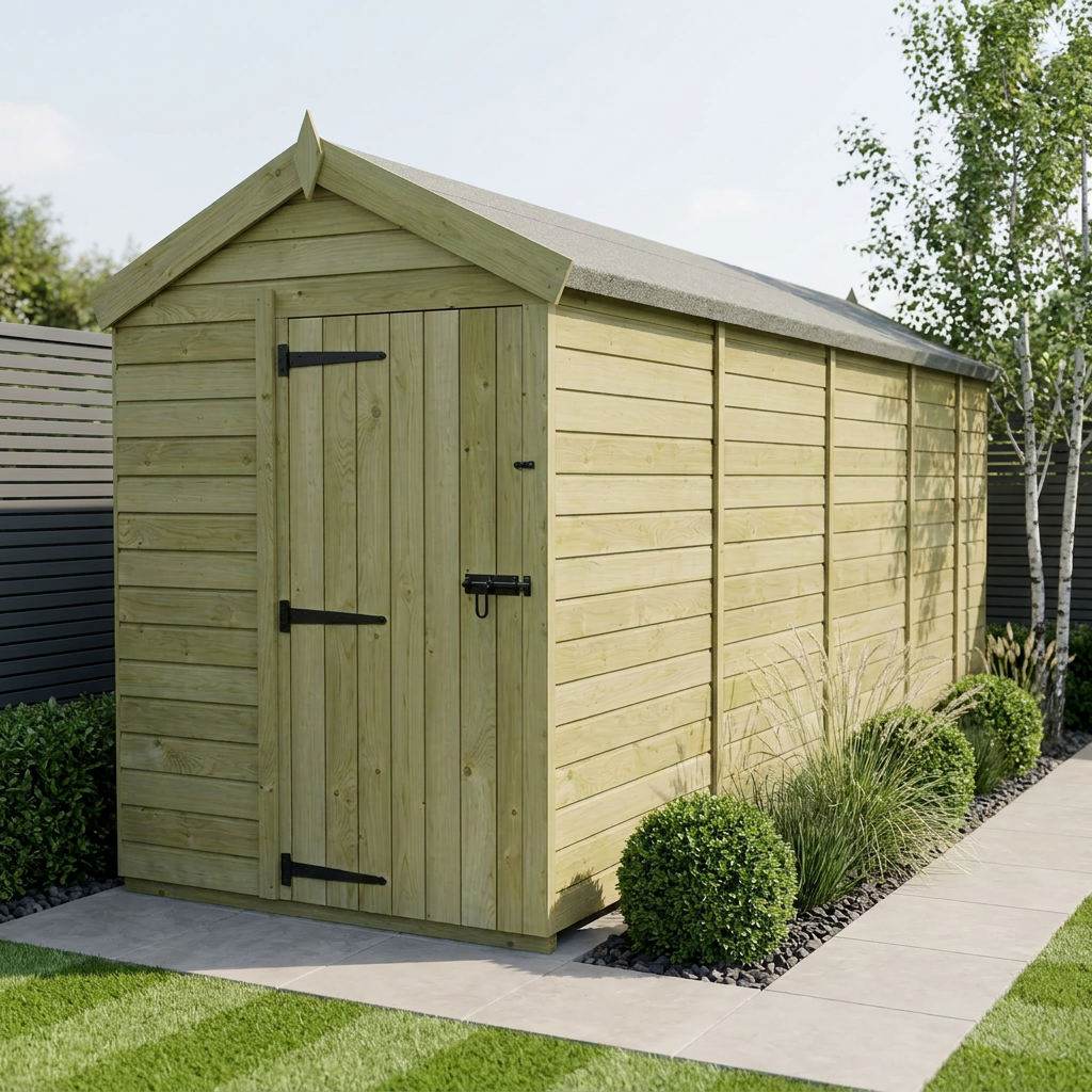 5 x 17 Apex Shed (Single Door, No Windows)