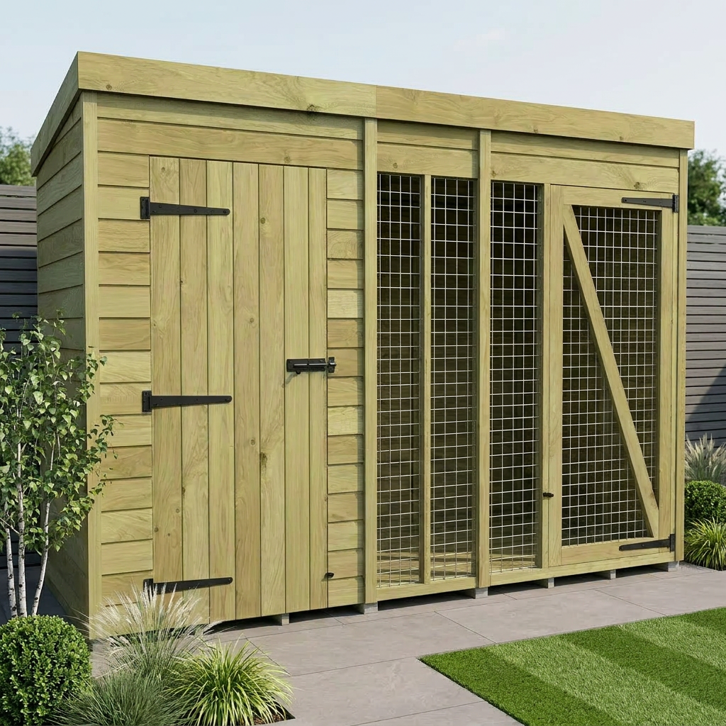 10 x 4 Dog Kennel And Run (Full Height)