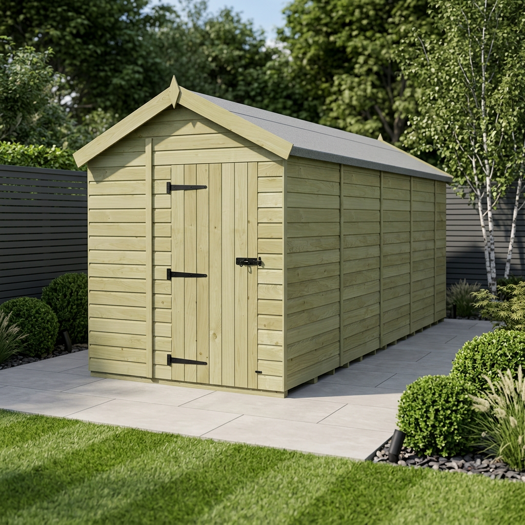 7 x 18 Apex Shed (Single Door, No Windows)