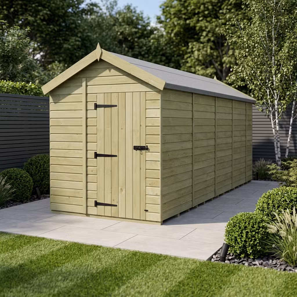 7 x 18 Apex Shed (Single Door, No Windows)
