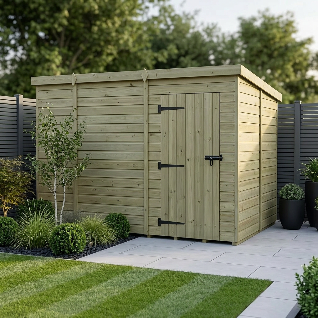 10 x 10 Pent Shed (Single Door, No Windows)