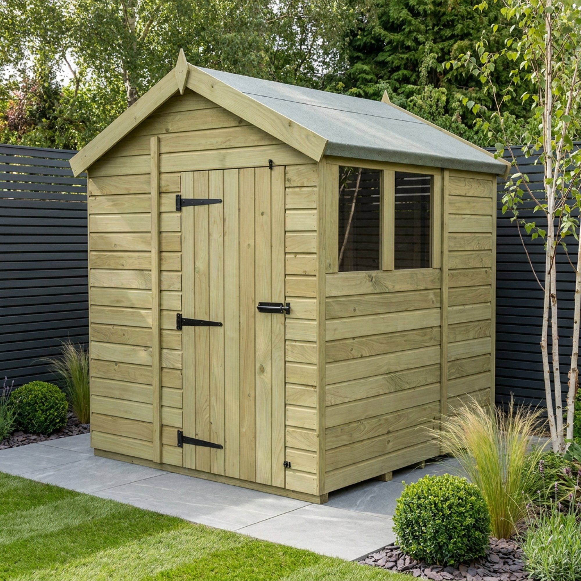 7 x 6 Apex Shed (Single Door, With Windows)