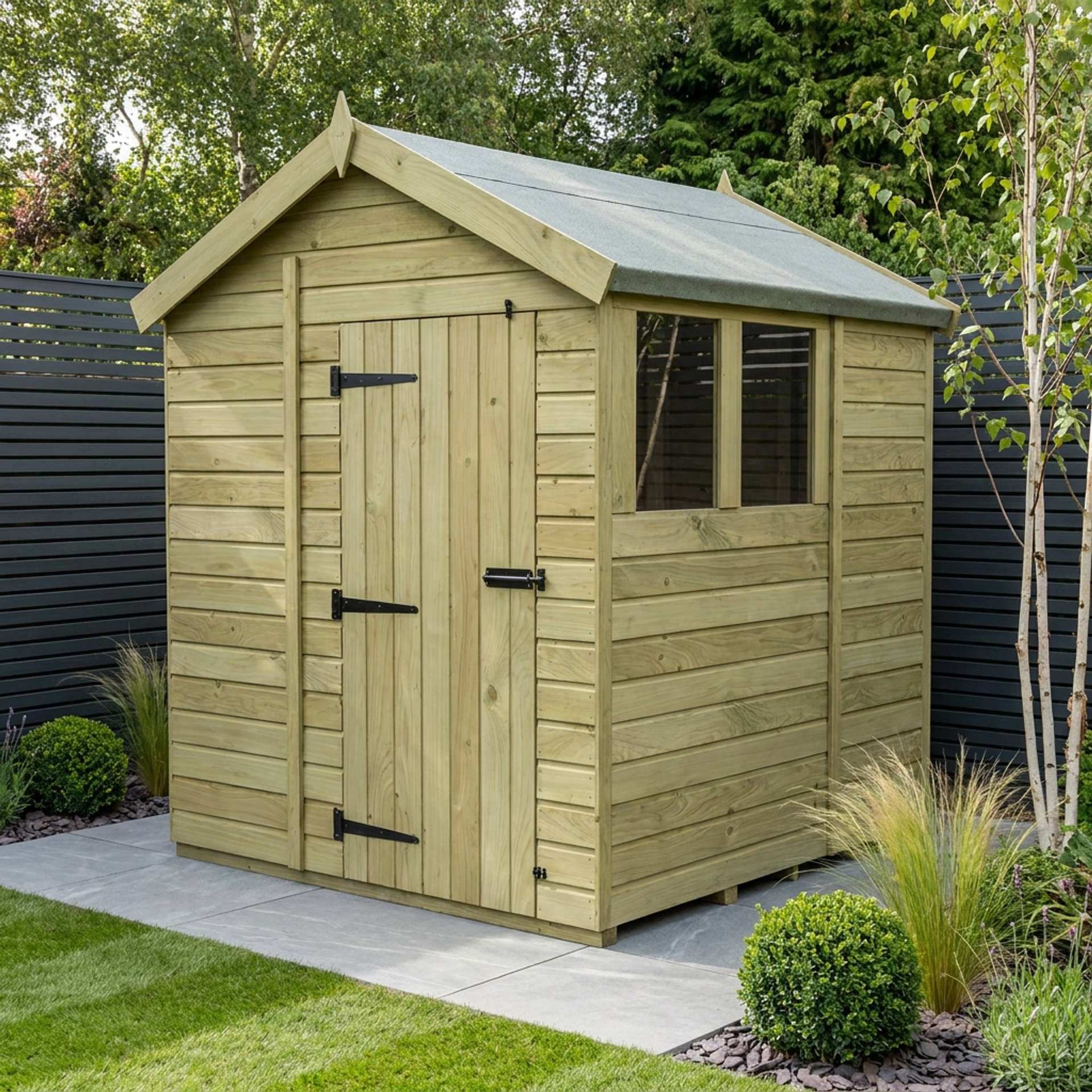7 x 6 Apex Shed (Single Door, With Windows)