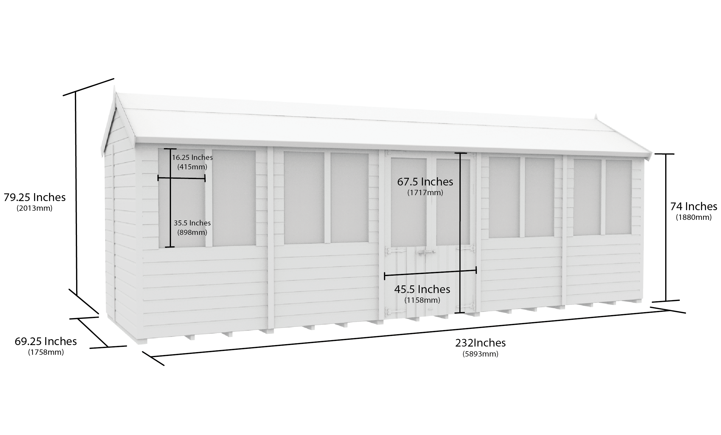 20 x 6 Apex Summer House