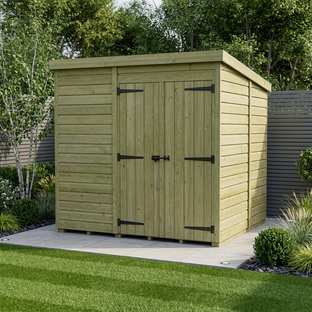 8 x 10 Pent Shed (Double Door, No Windows)