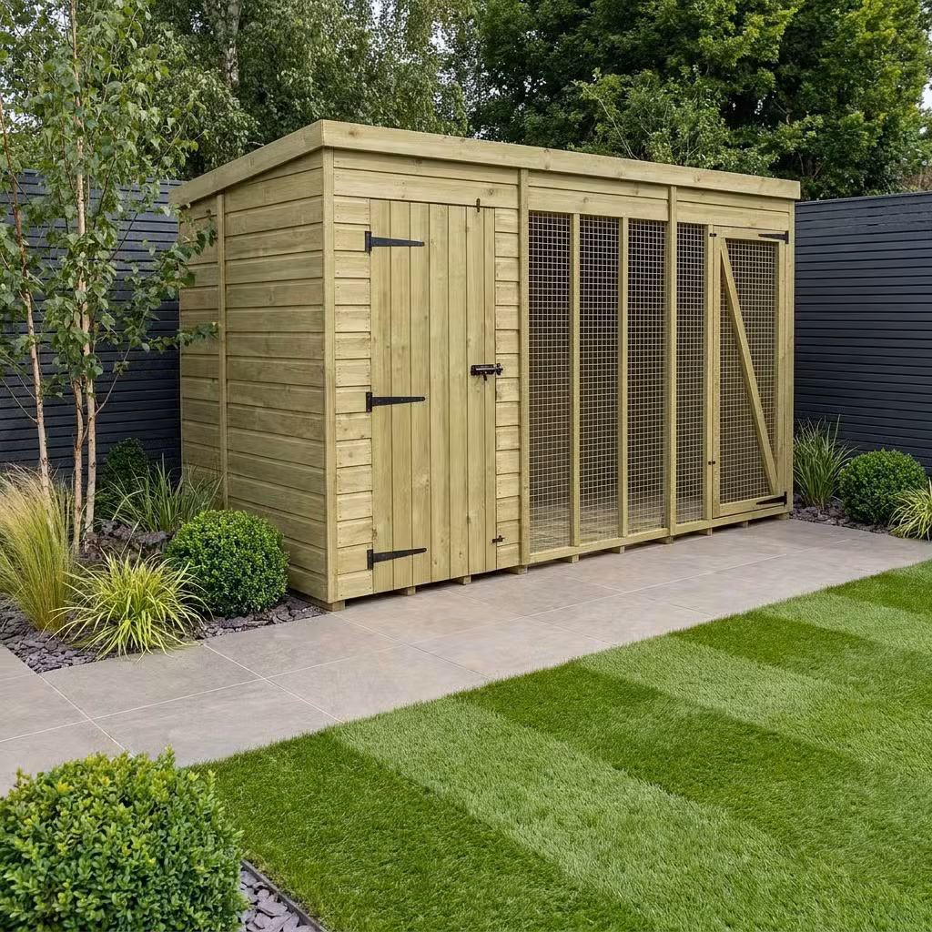 12 x 6 Dog Kennel And Run (Full Height)