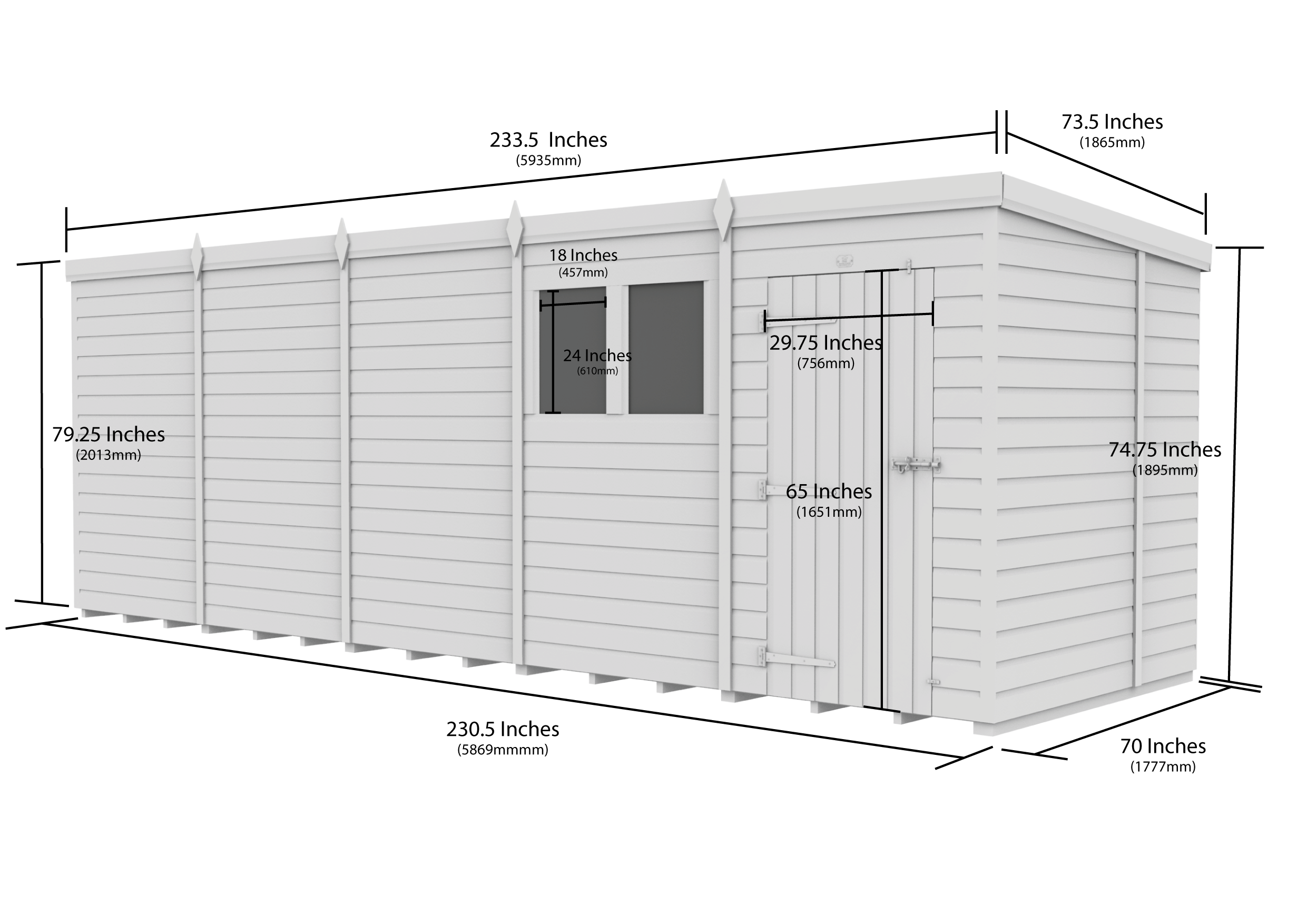 20 x 6  Security Pent Shed