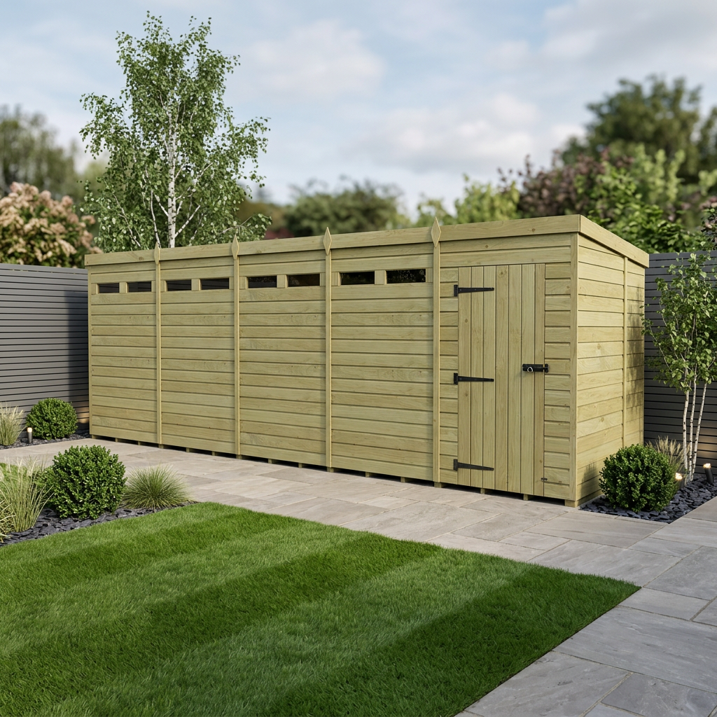 20 x 6 Security Pent Shed