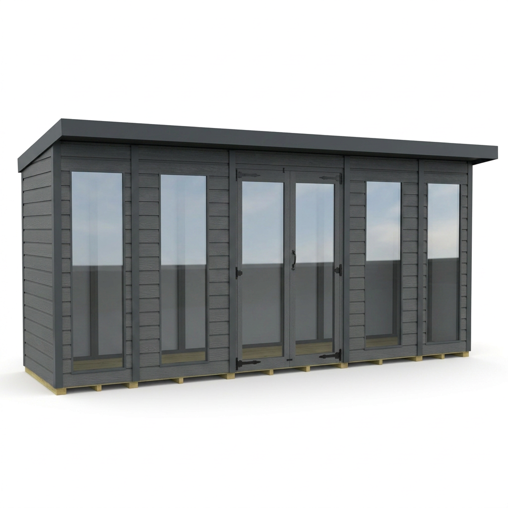 13x4 Composite Pent Full Height Summer House