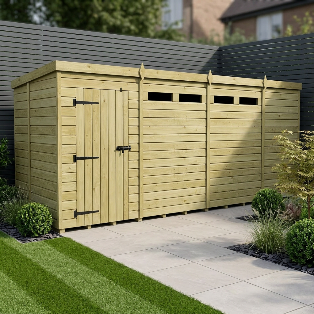 15 x 5 Security Pent Shed