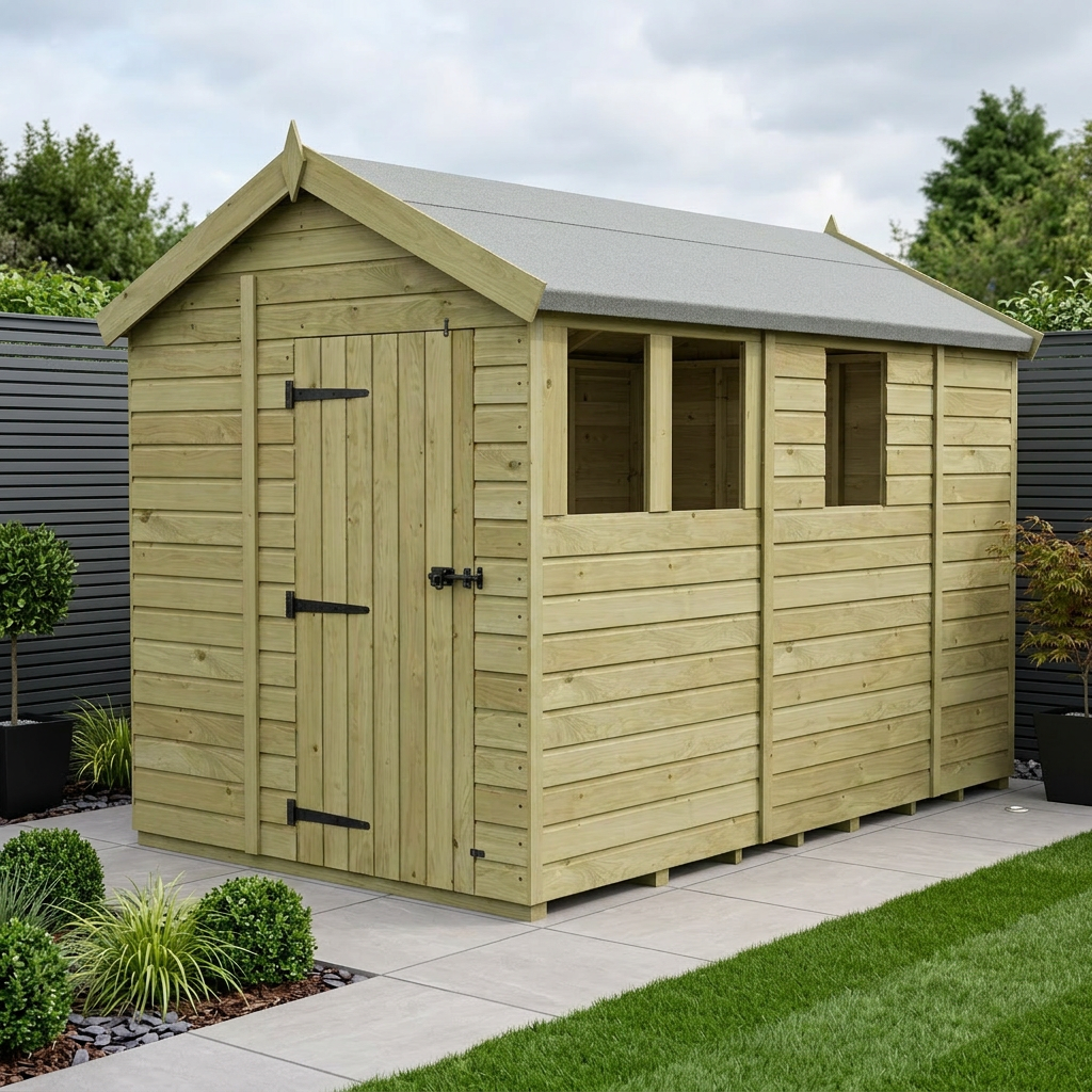 6 x 9 Apex Shed (Single Door, With Windows)