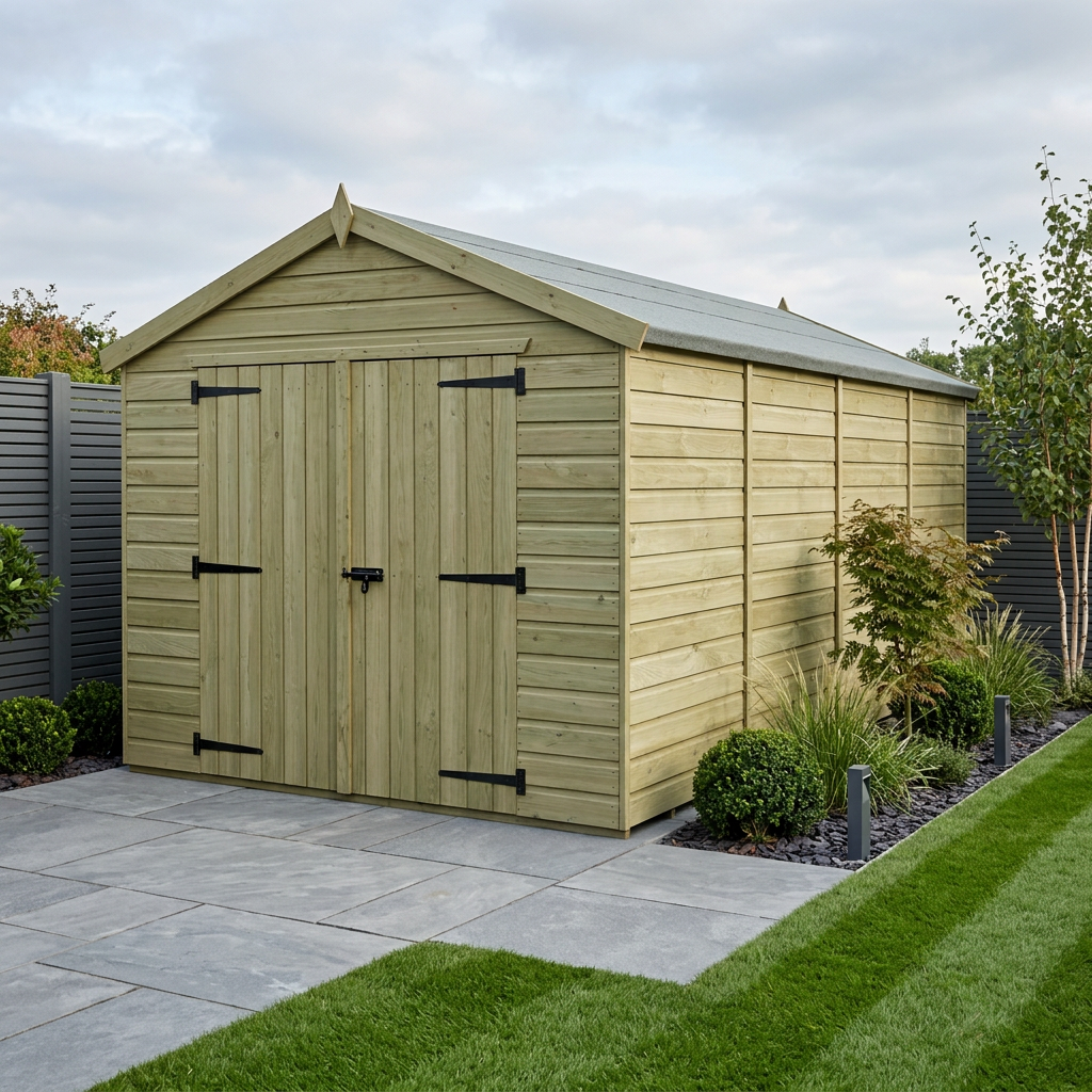 8 x 18 Apex Shed (Double Door, No Windows)