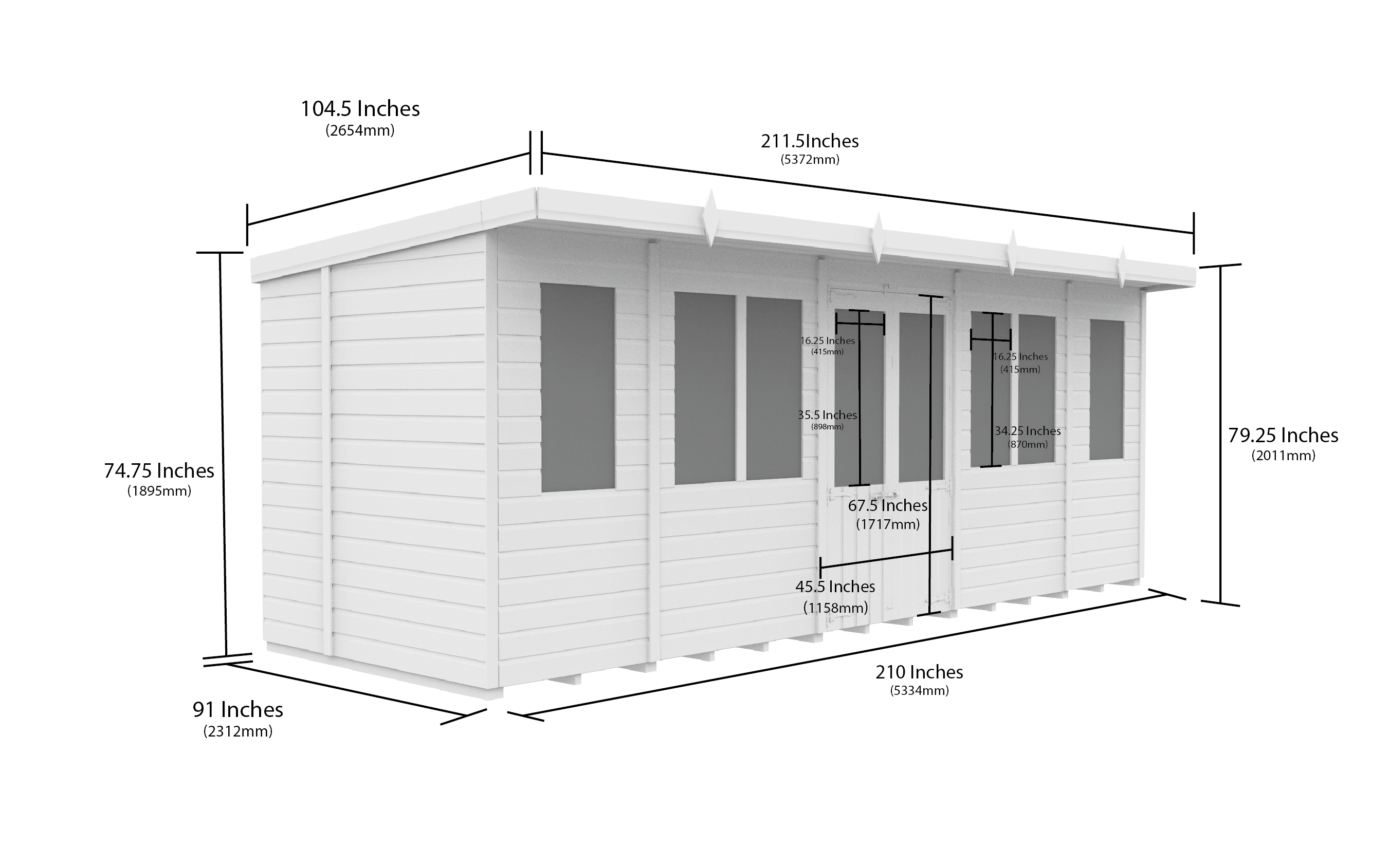 18 x 8 Pent Summer House
