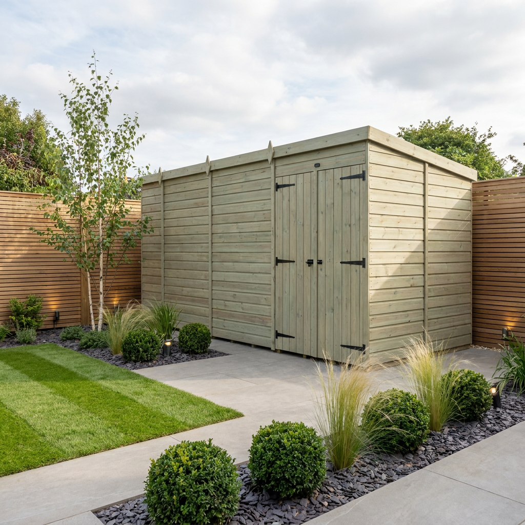 15 x 8 Pent Shed (Double Door, No Windows)