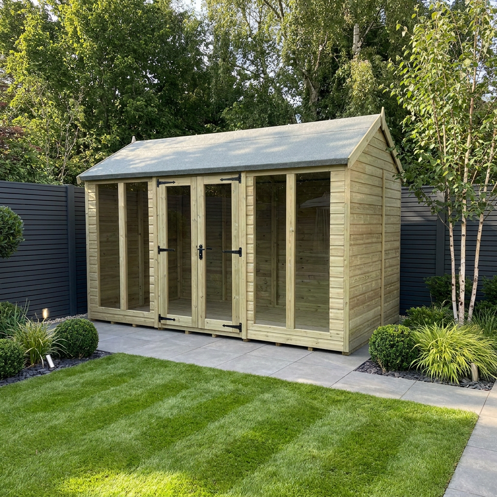 12 x 8 Apex Summer House (Full Height Window)