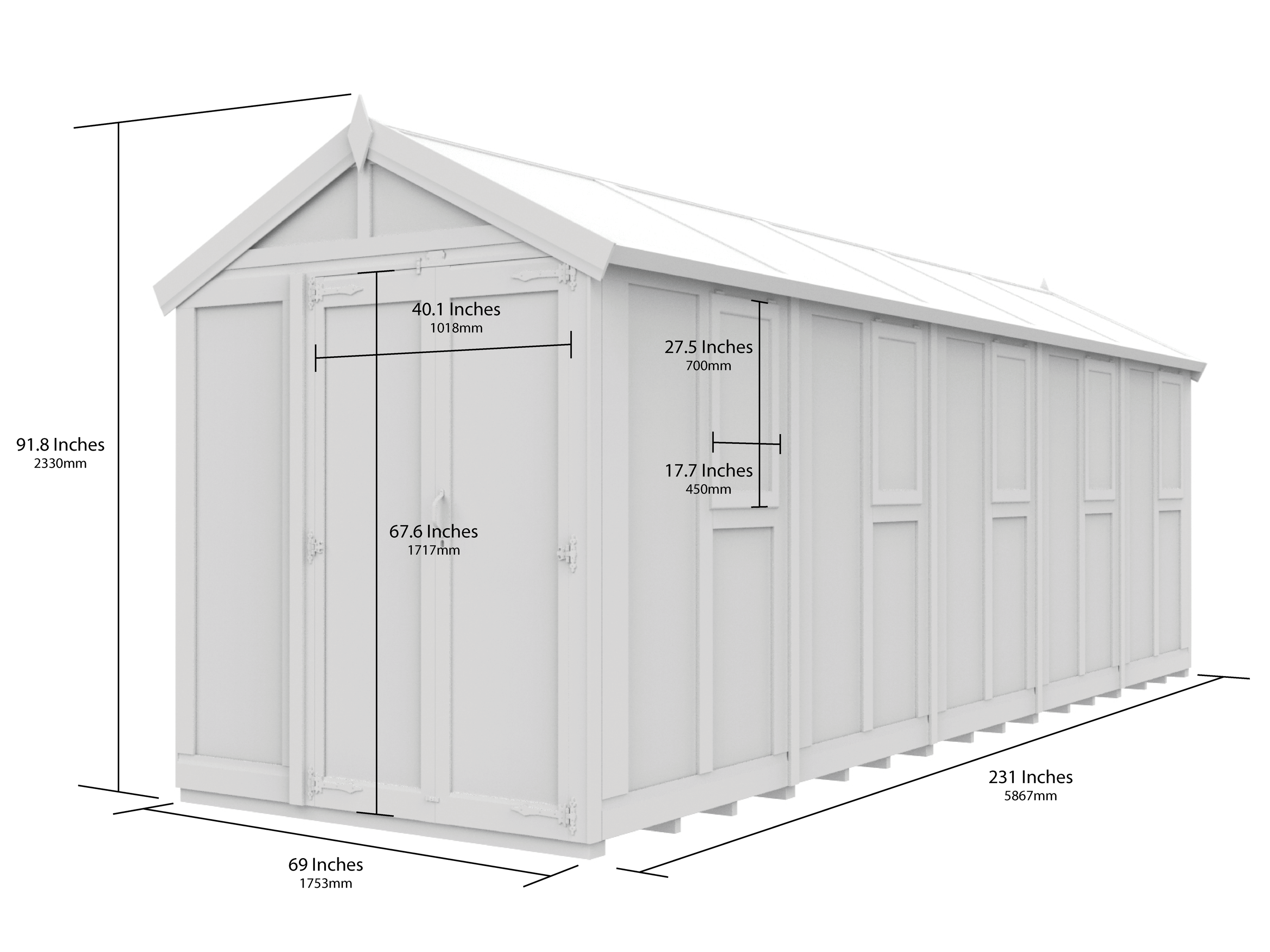 6x20 Glass Greenhouse