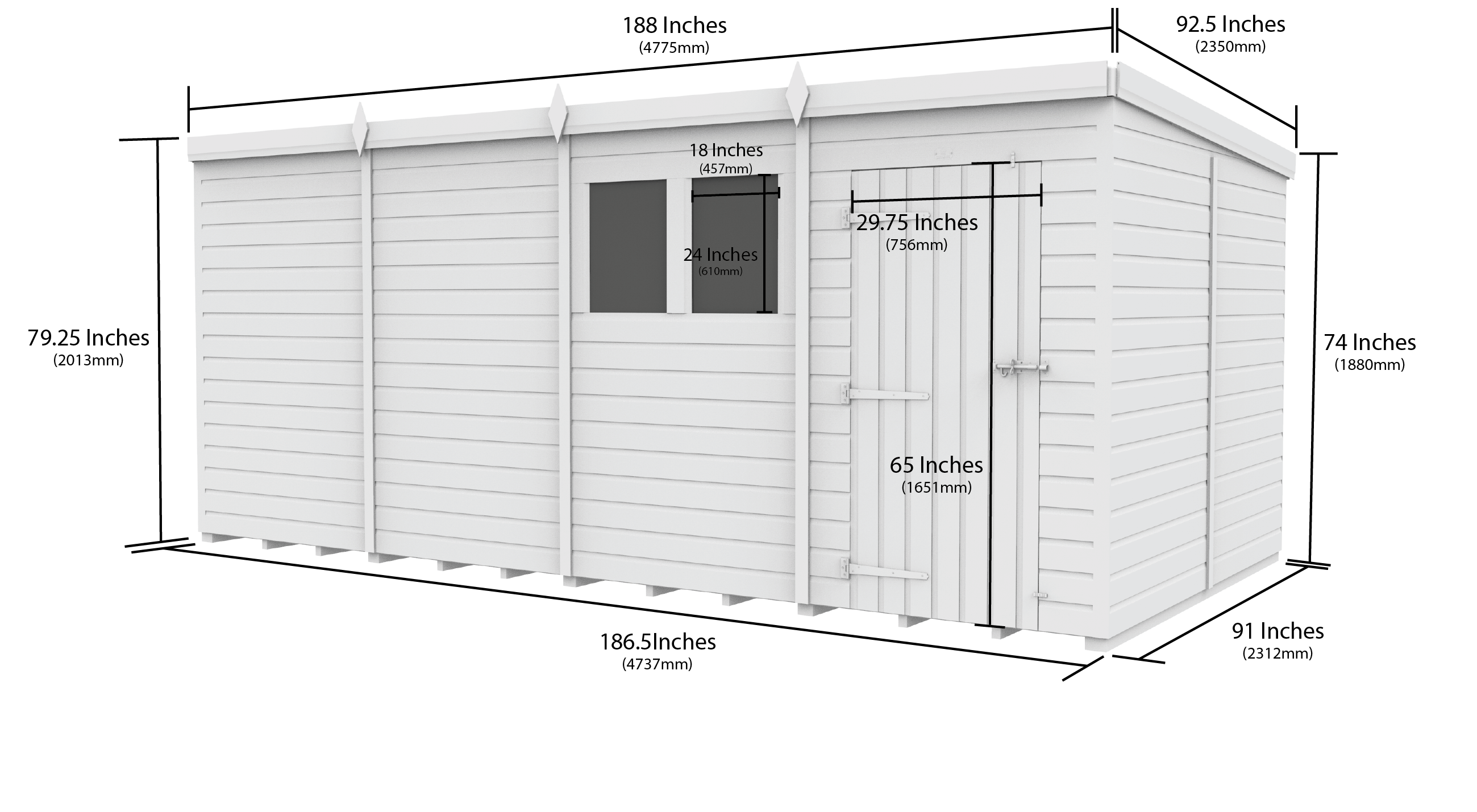 16 x 8 Security Pent Shed
